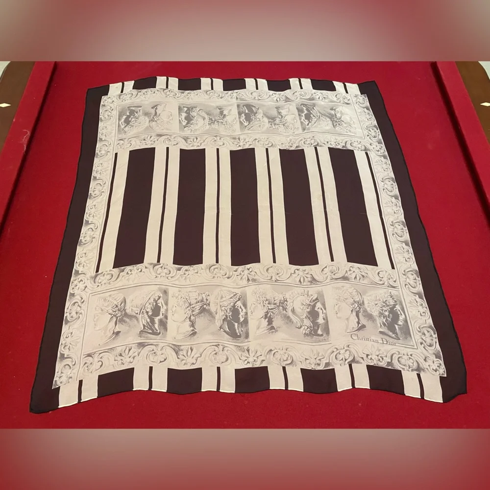 Rare Christian Dior silk chiffon scarf wrap Greek Roman